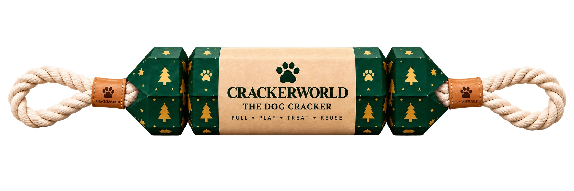 Crackerworld The Dog Cracker, Pull Play Treat Reuse